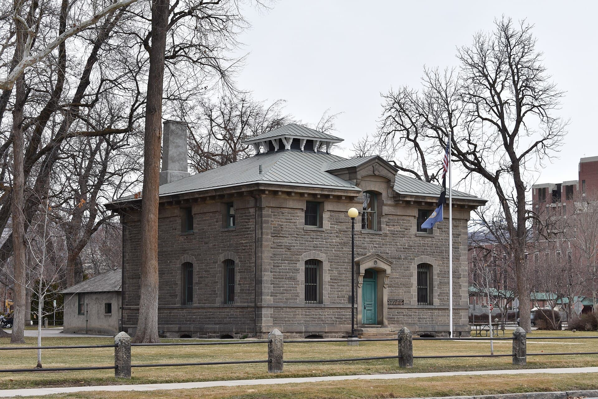 The Old U.S. Assay Office in Boise, Idaho, a sandstone building with a hipped roof